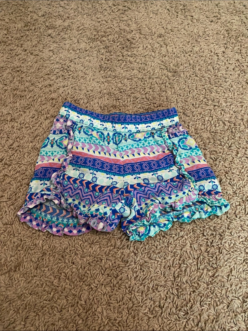 Garanimals Girls Multicolor Aztec Ruffle High-Waist Shorts